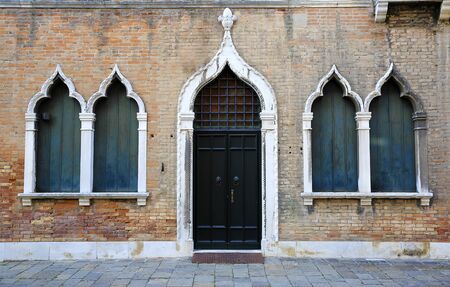 Door and windows from Venice, Italyの写真素材