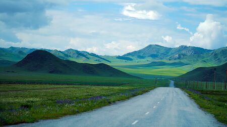 Road in Altai Mountains, Russiaの写真素材