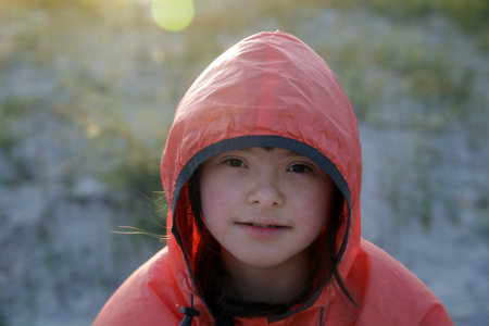 Portrait of little girl outside
