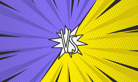 Comic book versus background. Pop-art style. Template. Vector illustration.