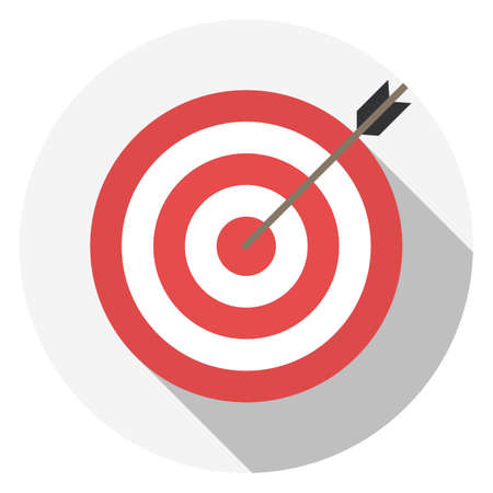 Arrow hitting red target centerのイラスト素材