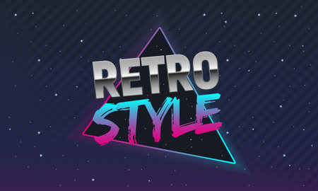 The poster in Retro style. Old style banner. Retro style disco. 80s background