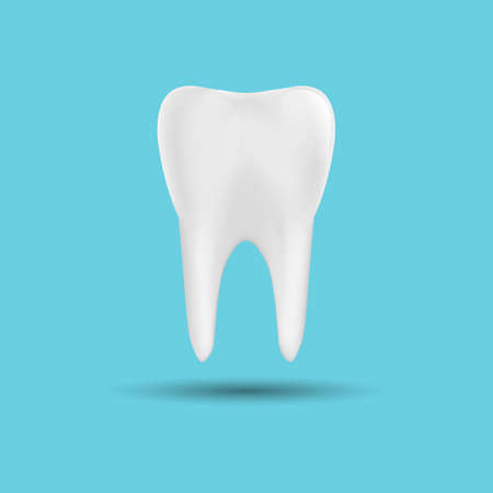 Tooth isolated on a blue background.のイラスト素材