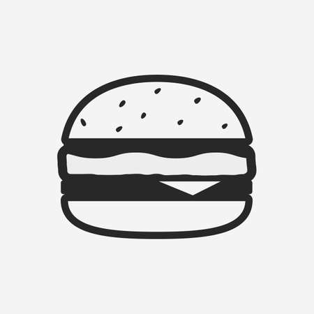Simple burger icon isolated on white background. Flat burger vector icon.のイラスト素材