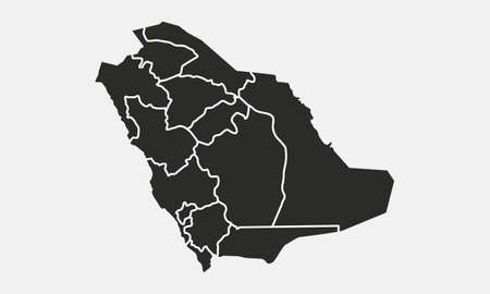 Saudi Arabia map isolated on a white background. Saudi Arabia background. Map of Saudi Arabia. Vector illustrationのイラスト素材