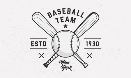 Baseball team, club logo template. Baseball logo. Baseball crossed bats isolated on white...