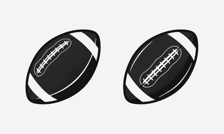 American Football icons set. American football balls isolated on white background. Vector illustrationのイラスト素材