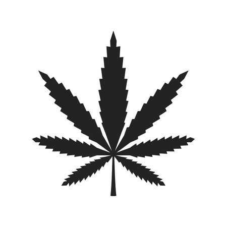 Cannabis, Marijuana icon. Cannabis leaf icon isolated on white background. Print for t-shirt, typography. Vector illustrationのイラスト素材