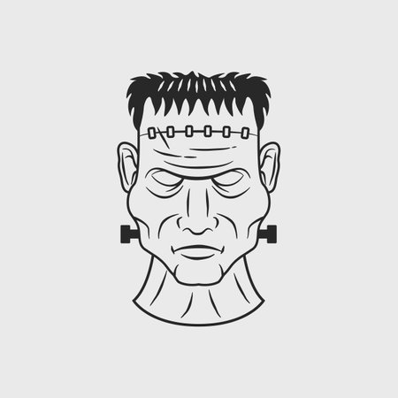Monster icon. Monster, zombie icon isolated on white background. Print for t-shirt, typography. Vector illustrationのイラスト素材