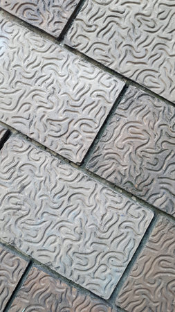 Decorative tiles. Wall lined with decorative tiles.