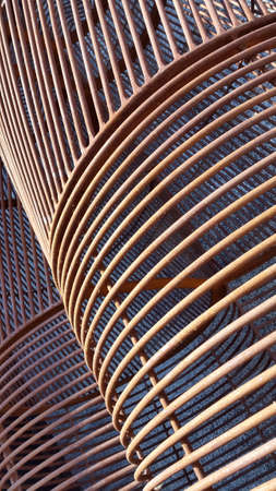 Rusty fittings. Metal structures made of rodsの写真素材