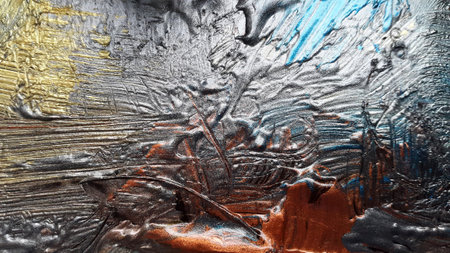 Metallic paint background. Pearl paints. Smears of pearlescent paints. Metallic paintの写真素材