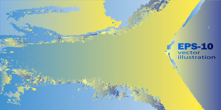 Spotted ragged background of yellow-blue spots. Creative spotted background. vector graphicsのイラスト素材