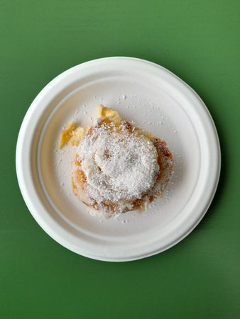 cake. Cake on a plate. Appetizing cake on a green background