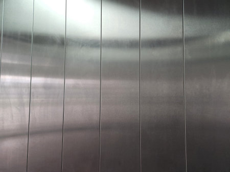 Brushed metal. Brushed metal surface. Stainless steel panelの写真素材