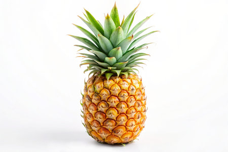 Ripe pineapple fruit. Ripe pineapple on white background