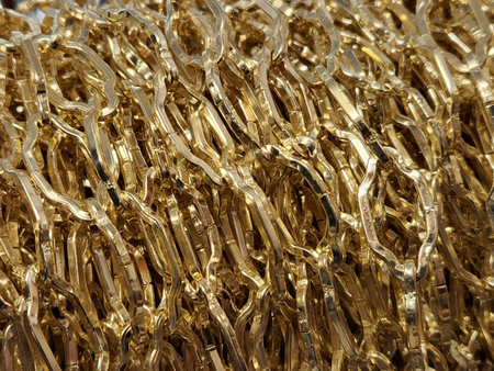 Gold chains. Background of gold plated chains. Gold jewelry