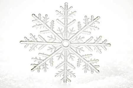 Snowflake. Icy snowflake on a white background