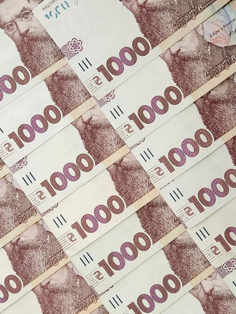 Currency of Ukraine. Banknotes of one thousand hryvnia denominations