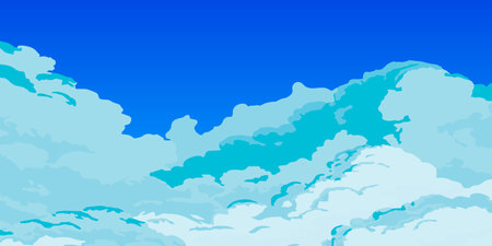 Clouds in the blue sky. Cloud background. Vector illustrationのイラスト素材
