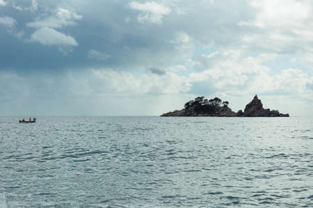 landscape photography, an island on the sea, a beautiful landscapeの写真素材