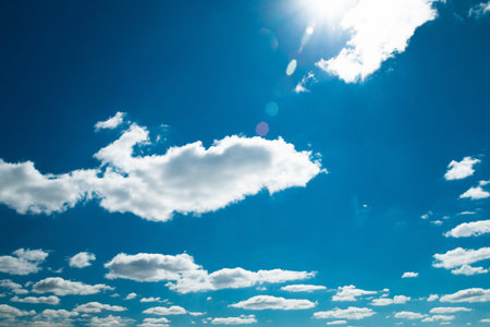 beautiful blue sky with clouds. blue sky with cloud closeup