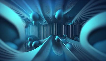 3d illustration of abstract geometric composition, digital art works. bの素材