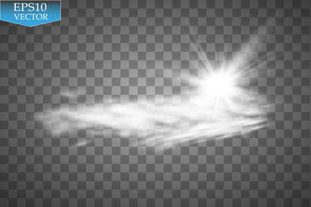 Vector light ring. Round shiny frame with lights dust trail particles isolated on transparent background.のイラスト素材