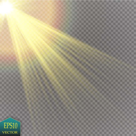Vector transparent sunlight special lens flare light effect.のイラスト素材