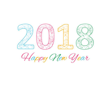 Happy New Year 2018 multicolor background for your greetings card illustrationのイラスト素材