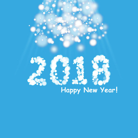 Christmas Party Poster. Happy 2018 New Year Flyer, Greeting Card, Invitation, Menu Design Template. Vector illustrationのイラスト素材