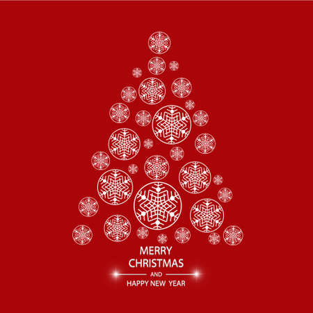 Christmas tree made of snowflakes. Vector eps 10のイラスト素材