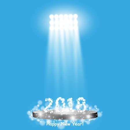 Christmas Party Poster. Happy 2018 New Year Flyer, Greeting Card, Invitation, Menu Design Template. Vector illustrationのイラスト素材