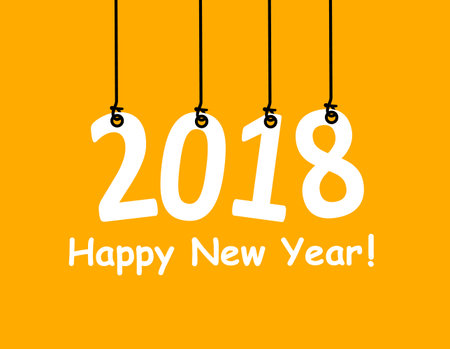 2018 White Paper Origami card or background.Happy New Year. Merry Christmas. Vector illustration