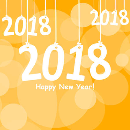 2018 White Paper Origami card or background.Happy New Year. Merry Christmas. Vector illustrationのイラスト素材