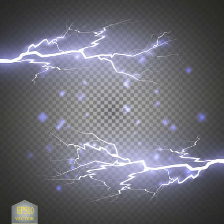 High voltage electric discharge on transparent backdrop.のイラスト素材
