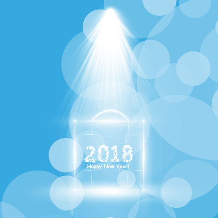 Christmas Party Poster. Happy 2018 New Year Flyer, Greeting Card, Invitation, Menu Design Template. Vectorのイラスト素材