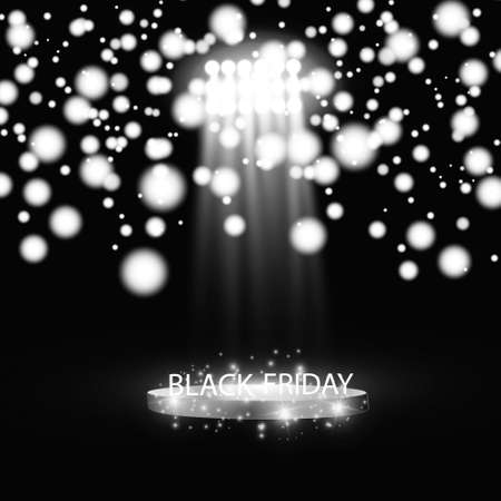 Black Friday Sale handmade lettering, calligraphy with garland and dark background for logo, banners, labels, badges, prints, posters, webのイラスト素材