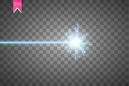 Abstract blue laser beam. Isolated on transparent black background. Vector illustration,のイラスト素材
