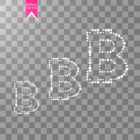 Digital bitcoins symbol with light effect on transparent backgraund.のイラスト素材