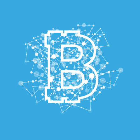 Bitcoin currency system peering network links illustration backgroundのイラスト素材