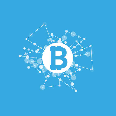 Bitcoin currency system illustrationのイラスト素材