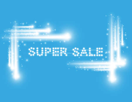 Super sale banner in glowing blue background.のイラスト素材