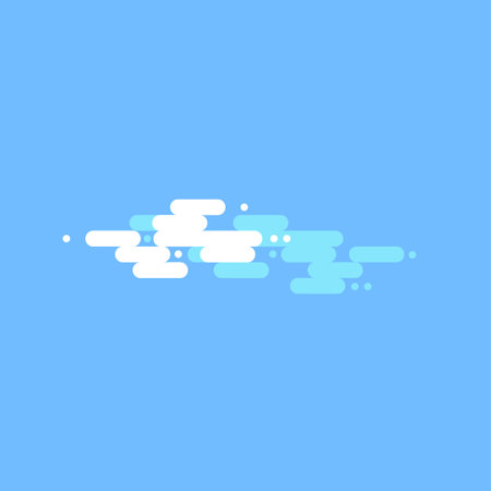 Blue sky with white clouds. Vector stock illustration.