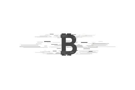 Bitcoin coin with fast speed motion linesのイラスト素材
