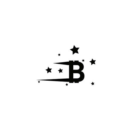 Bitcoin coin with fast speed motion lines. Abstract Falling bitcoin- Black Shooting bitcoin with Elegant Star Trail on White Background - Meteoroid, Comet, Asteroid, Stars, Bitcoinのイラスト素材