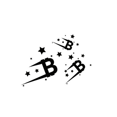 Bitcoin coin with fast speed motion lines. Abstract Falling bitcoin- Black Shooting bitcoin with Elegant Star Trail on White Background - Meteoroid, Comet, Asteroid, Stars, Bitcoinのイラスト素材