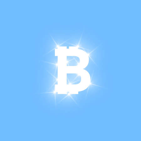 Digital bitcoins symbol with light effect on transparent backgraund.のイラスト素材