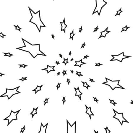 Black Shooting Star with Elegant Star Trail on White Backgroundのイラスト素材