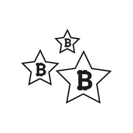 Bitcoin coin with stars. Abstract Falling bitcoin- Black Shooting bitcoin with Elegant Star Trail on White Background - Stars, Bitcoinのイラスト素材